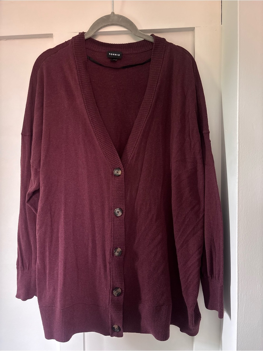torrid Wine-Red Button Front Cardigan Sweater